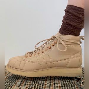 Beige adidas boots